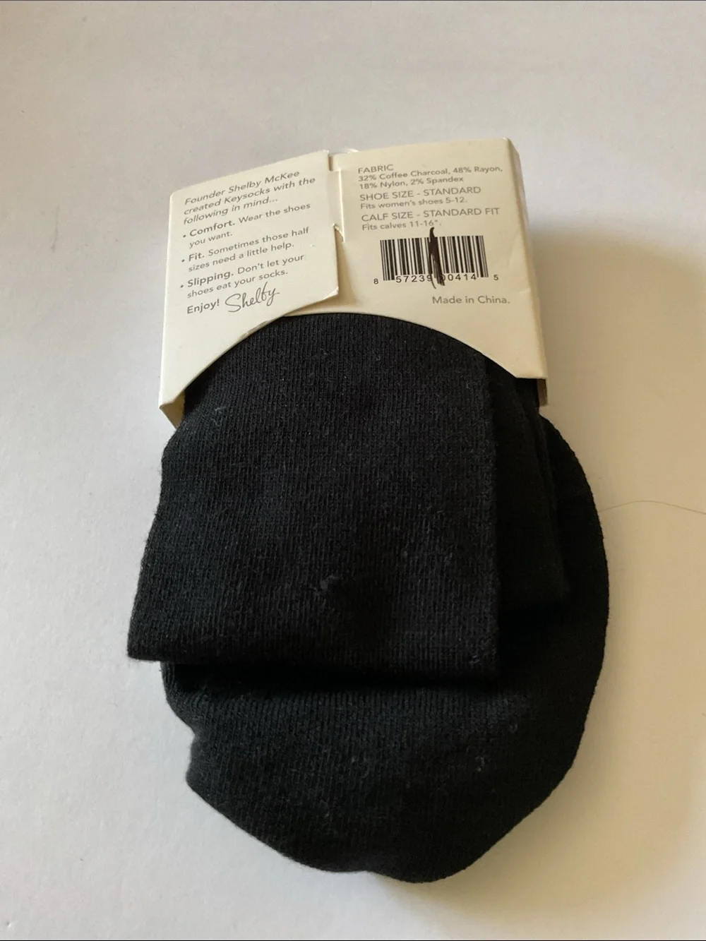 KEYSOCKS CLASSIC LIGHT NO SHOW KNEE SOCKS BLACK OS STANDARD NWT